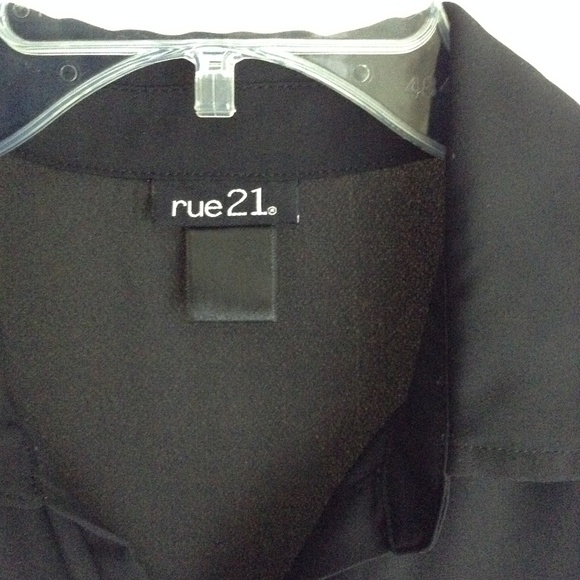 rue21 Black Semi Sheer Split Side Tunic Duster - Picture 8 of 9